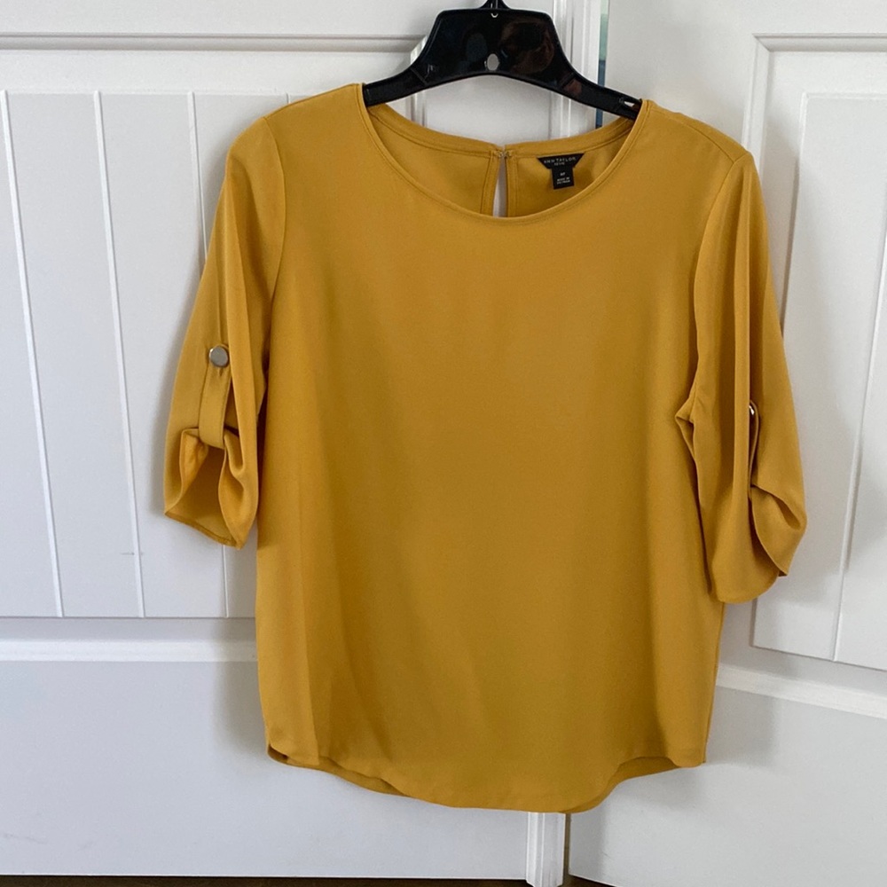 Gold blouse by Ann Taylor